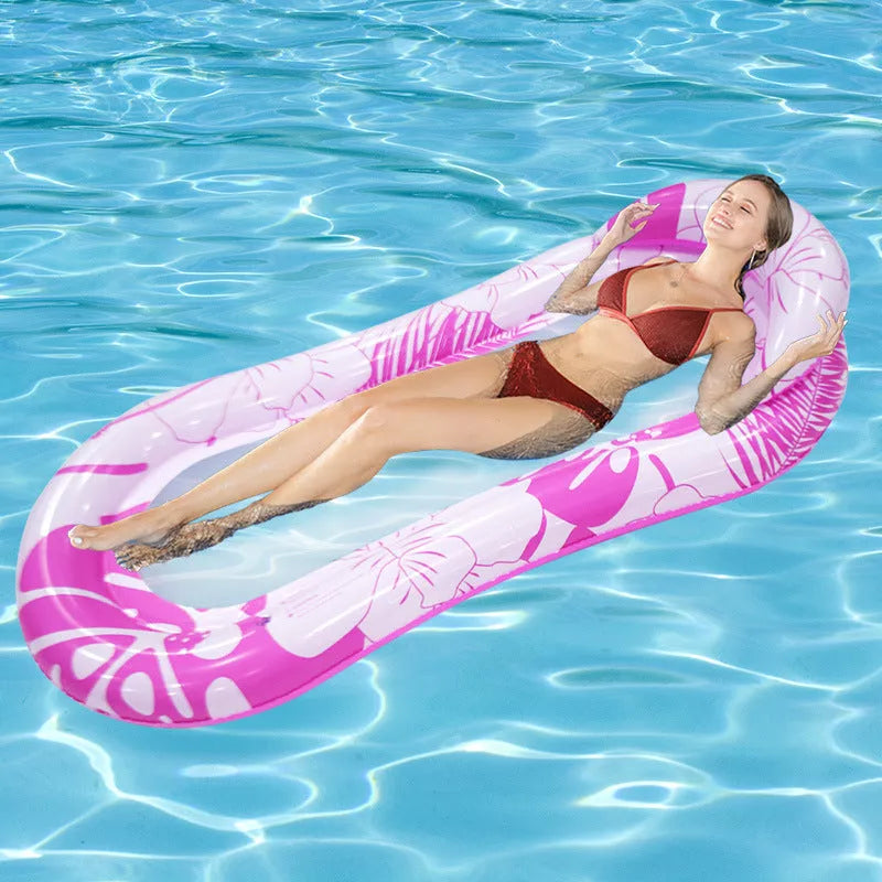 Inflatable animal style floating deck chair with net for water relaxation