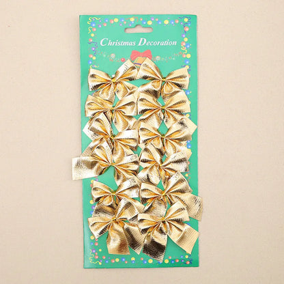5 cm polyester Christmas decoration bow in gold, red, silver, and red gold colour options