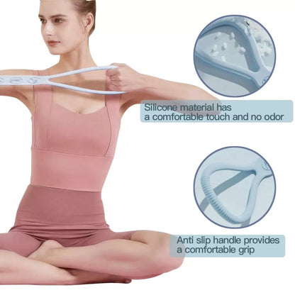8-character Puller Silicone Yoga Mini Band Kit with Light, Medium, and Heavy resistance bands