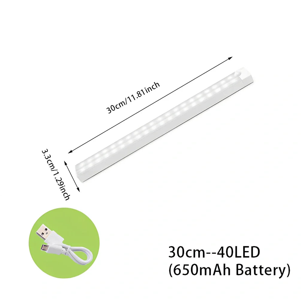 Wireless LED motion sensor night light with magnetic mounting in various sizes