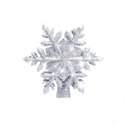 Christmas tree topper star with LED snowflake projector in silver and gold