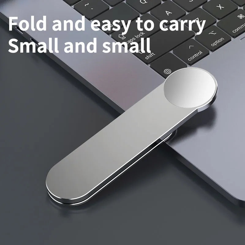 Silver aluminium alloy mobile phone computer dual screen extension bracket with magnetic holder