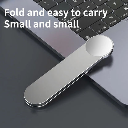 Silver aluminium alloy mobile phone computer dual screen extension bracket with magnetic holder