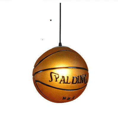 American Retro Basketball Chandelier with adjustable hanging wire and soft LED lighting