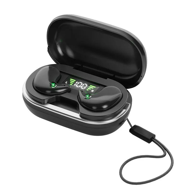 Wireless Bluetooth sleep headset in black or white with 80-hour battery, Bluetooth 5.3 and 500mAh charging case