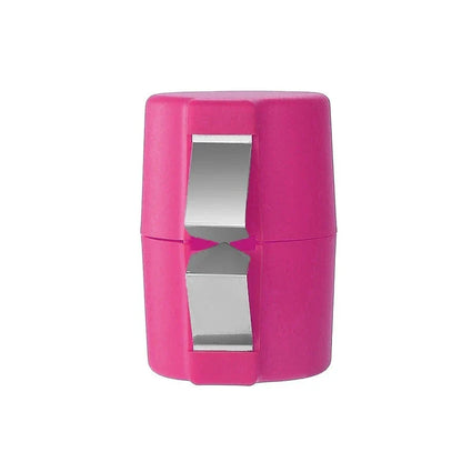 Premium egg cracker and separator made of stainless steel and plastic, available in various colors, used for effortless egg preparation in the kitchen