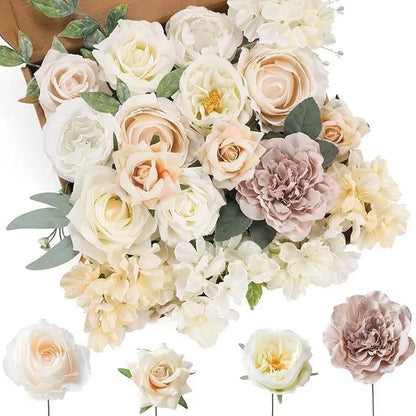 Silk flower wedding simulation box flower for layout planning in a selection of colours.