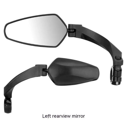 Black rotatable bicycle rearview mirror for mountain and road bike safety