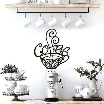 Black wrought iron English letters silhouette wall decoration measuring 26x28cm with 0.1cm thickness