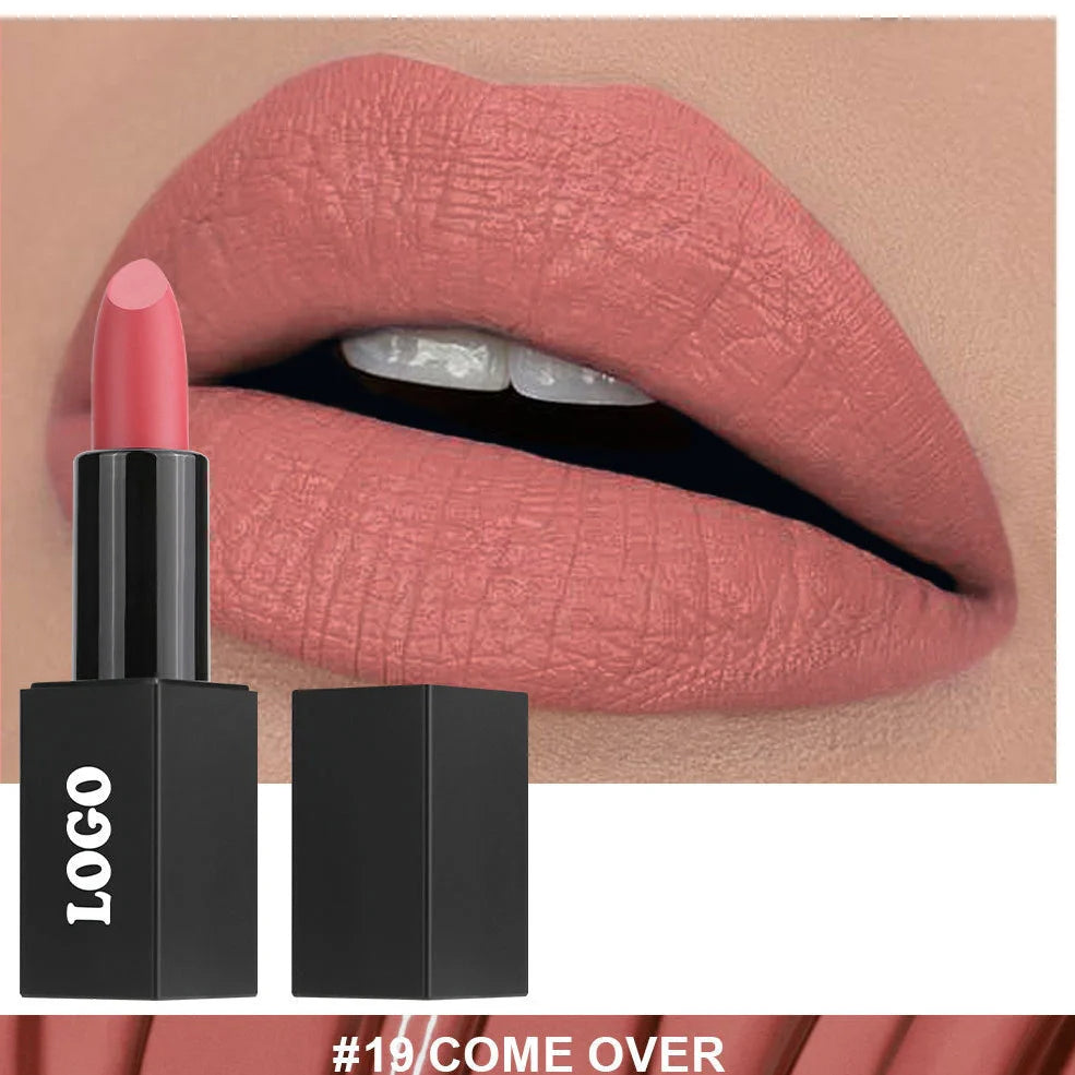 Beauty Does Not Fade waterproof matte lipstick in standard case with anti-discoloration technology