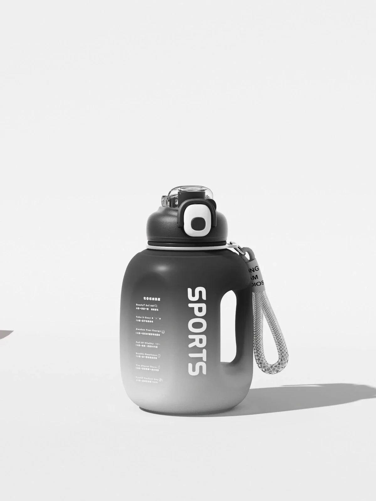 Red 1.7L portable sports water bottle in ton ton barrel shape, 22cm tall with 13.3cm diameter for outdoor fitness use
