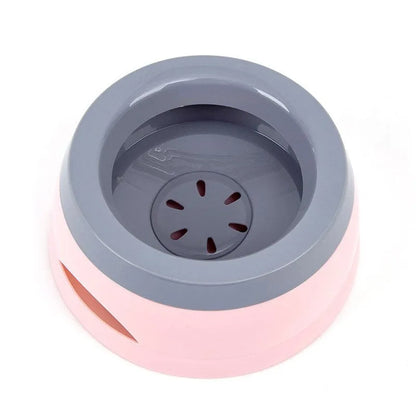 Grey floating anti-spill pet water bowl with 750ml capacity for dogs and cats