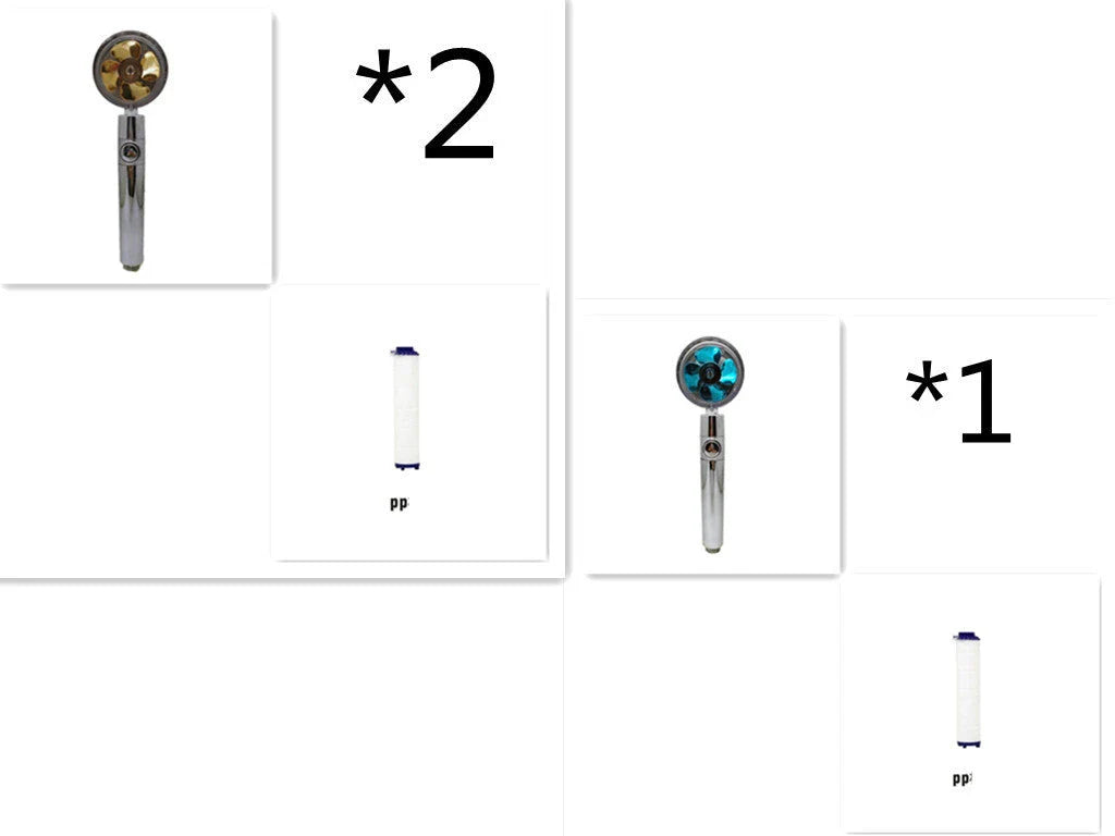 360° Rotating Shower Head with Built-In Fan - Premium ABS Plastic Construction, Water-Saving High-Pressure Spray