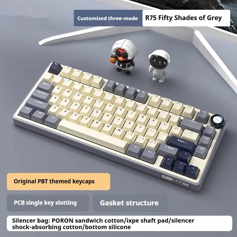 Wireless mechanical keyboard with RGB backlighting and hot-swappable key switches.