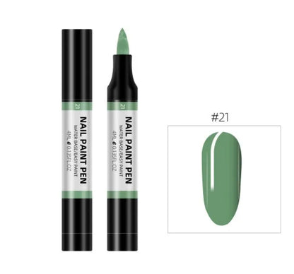 24 colour water-based nail polish painting pens for 3D nail art and flower designs