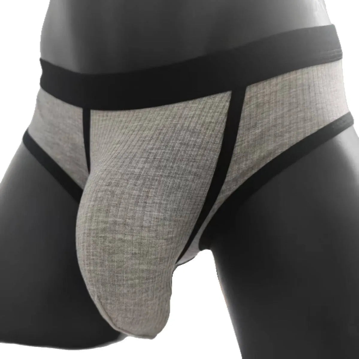 Men's triangle U-shaped bag underwear in viscose fabric showing solid colour options