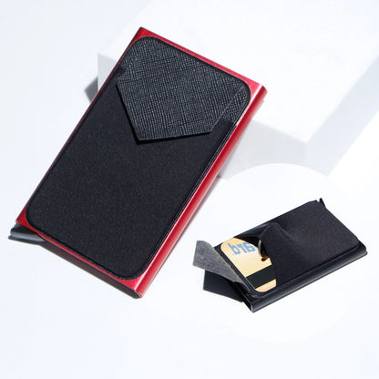 Aluminium alloy anti-theft credit card holder with lycra cloth strap in multiple colours