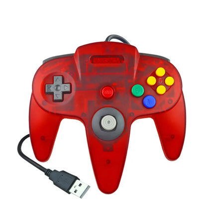 USB N64 game controller for PC with original Nintendo 64 three-pronged design and multiple colour options