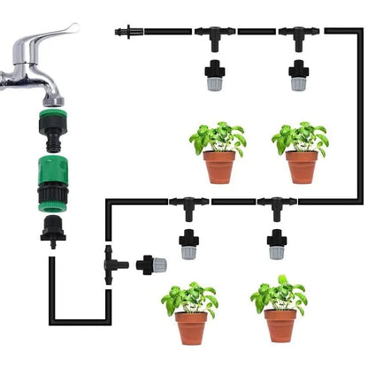 10-metre micro spray irrigation hose system with 10 spray nozzles for garden watering