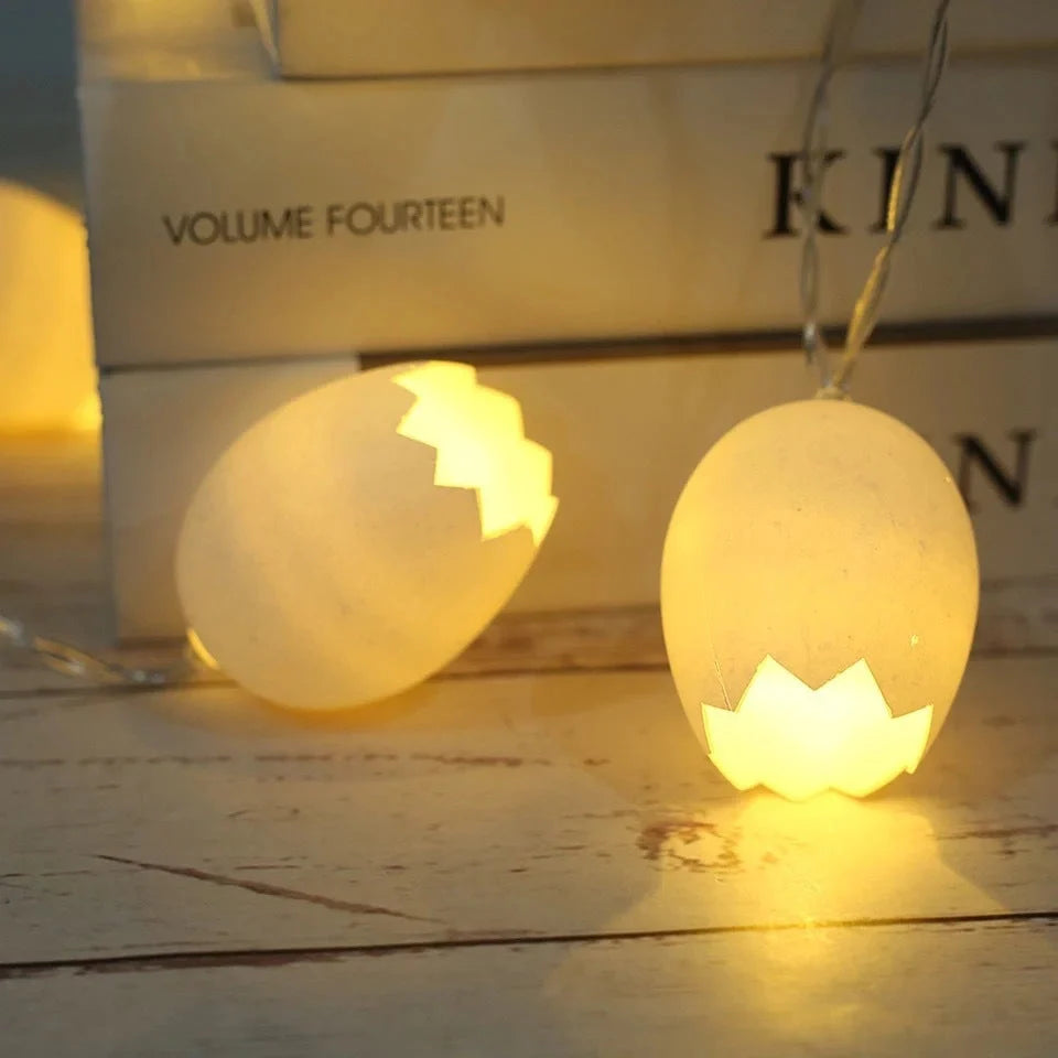 Easter Broken Shell Egg LED String Lights for festive home and garden decorations
