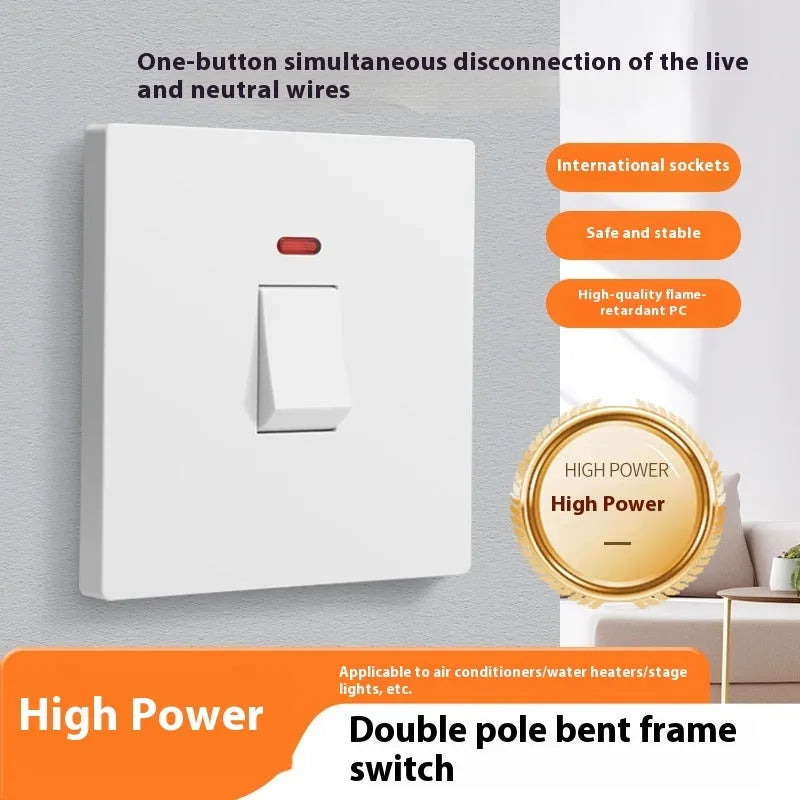 25A 45A high-current plastic switch with light panel for curved rack electrical installations