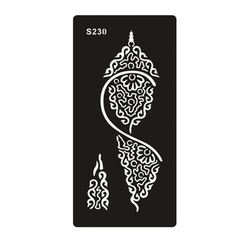 Hollow geometric tattoo template sticker on water transfer paper, Southeast Asian style design.