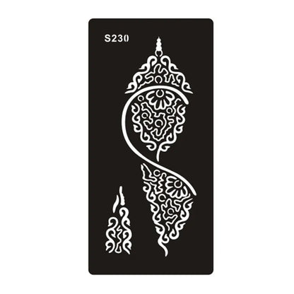 Hollow geometric tattoo template sticker on water transfer paper, Southeast Asian style design.