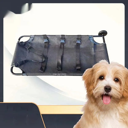 Black aluminium alloy folding pet stretcher for large dog emergency transport