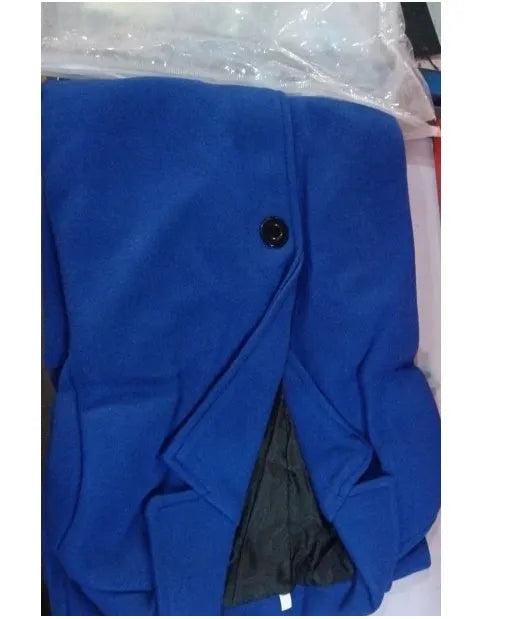 Men's mid-length woolen trench coat, British style, straight hem, embedded-line pockets, dark grey khaki black navy blue