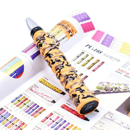 Roll of PU camouflage print grip tape for badminton rackets and fishing rods in multiple colour options.