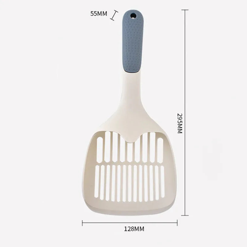 Stainless steel cat litter shovel with wide mesh sieve for sifting tofu cat litter