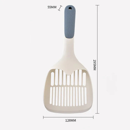Stainless steel cat litter shovel with wide mesh sieve for sifting tofu cat litter