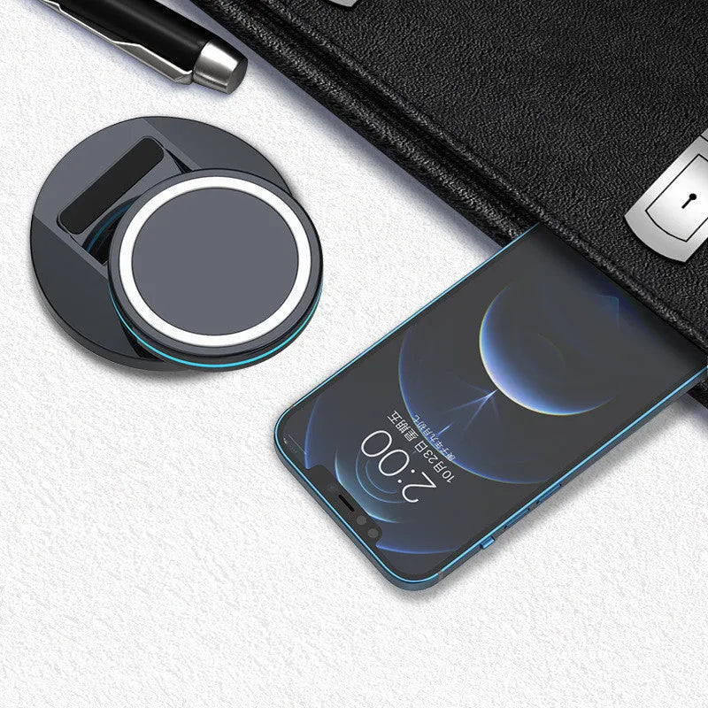 Magnetic 3-in-1 folding wireless charging stand for iPhone 12 models with USB interface