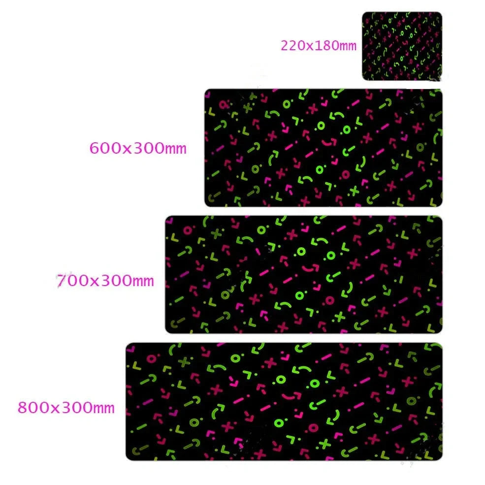 Character mouse pad with printed design on rubber surface, available in multiple sizes from 300x600mm to 300x800mm