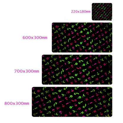 Character mouse pad with printed design on rubber surface, available in multiple sizes from 300x600mm to 300x800mm