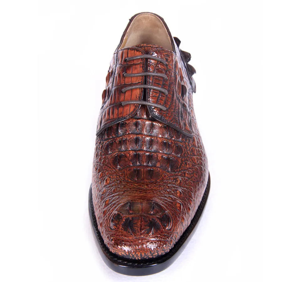 Men's brown crocodile skin leather dress shoes, low upper, breathable, business Korean style, sizes 38-47.