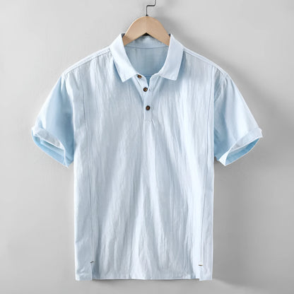 Men's cotton linen casual shirt in loose fit available in four solid colours