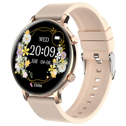Bluetooth call smartwatch with stainless steel strap showing heart rate monitoring on screen
