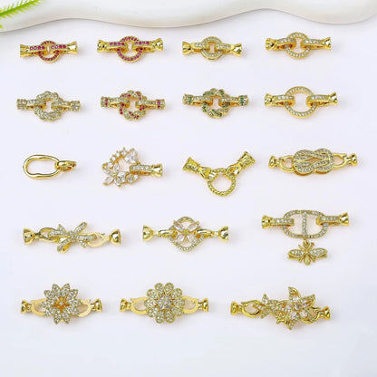 Small 18K gold colour electroplated necklace buckle for DIY jewellery making