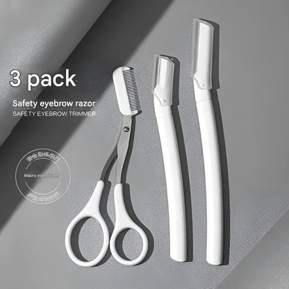 Eyebrow trimmer kit with safety blade for precise brow grooming