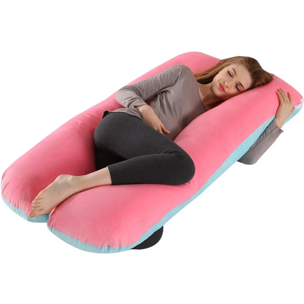 Comfort U-Shape Pregnancy Pillow with removable pure cotton cover for expectant mothers