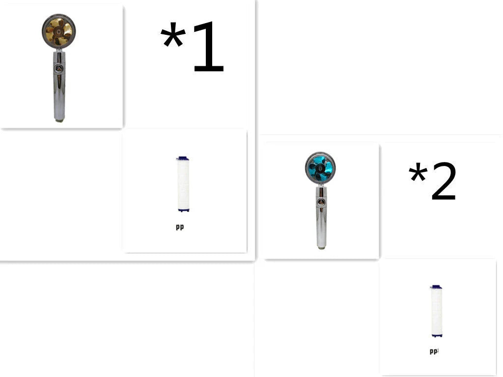 360° Rotating Shower Head with Built-In Fan - Premium ABS Plastic Construction, Water-Saving High-Pressure Spray