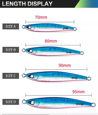 Sea Fishing Long Shot Iron Bait in various colours and weights