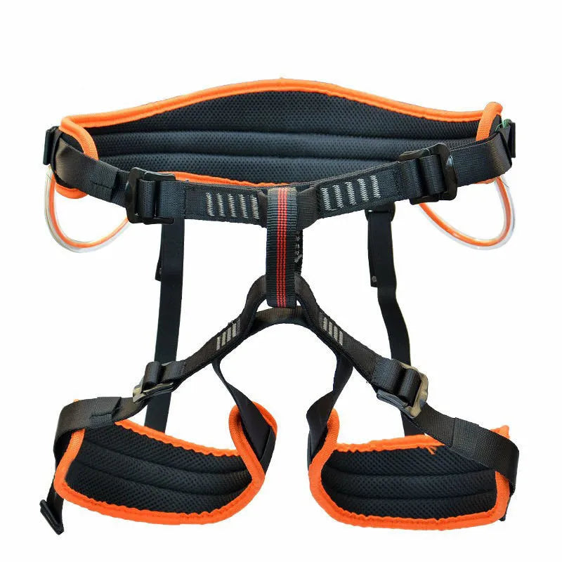 Half climbing safety belt in orange, black, green or blue with 2300kg stated load and adjustable waist