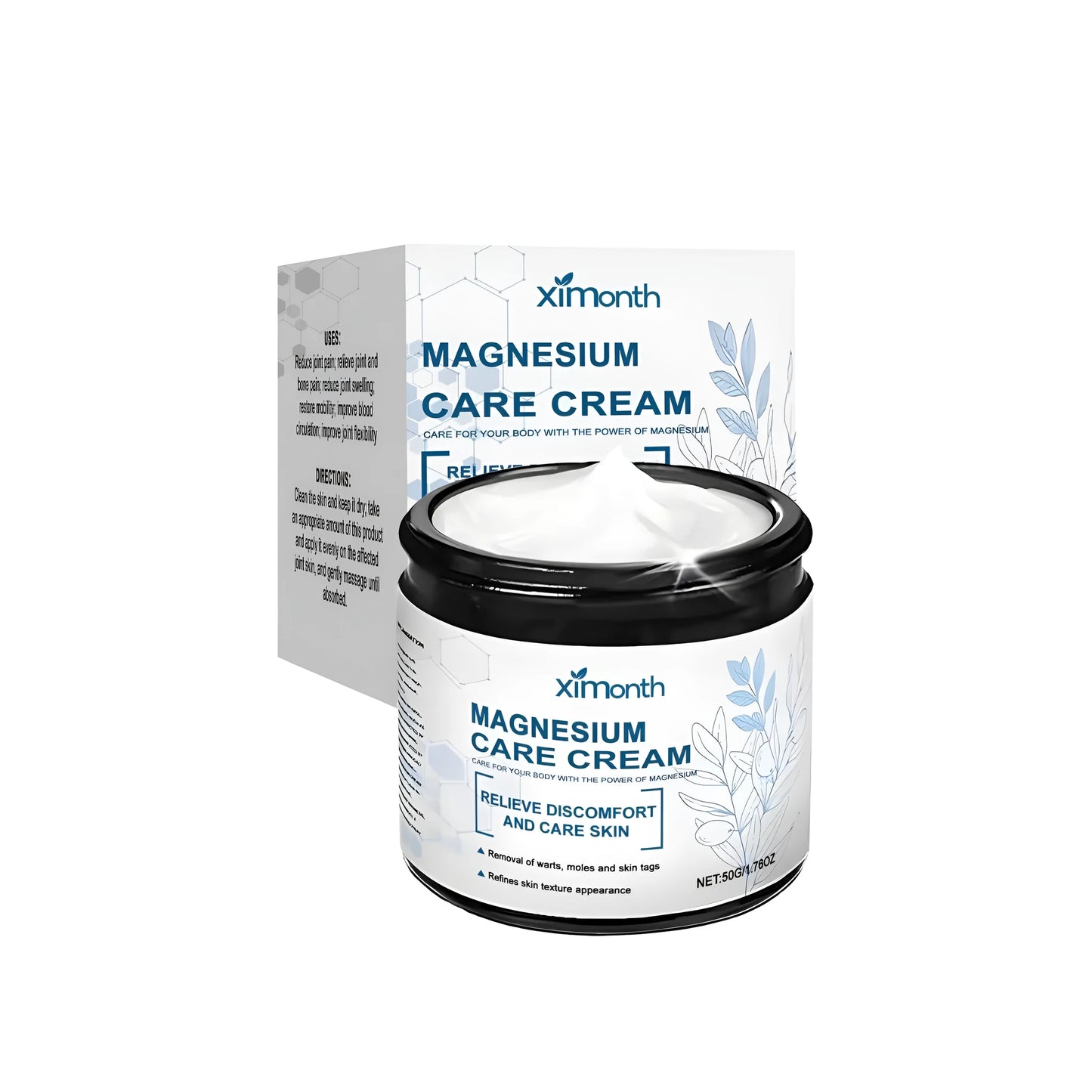 50g tube of magnesium cream for skin repair with tea tree oil and peptides