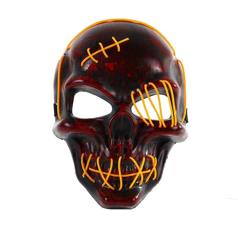 Frightening one-eyed pirate mask with glowing LED lights, perfect for Halloween parties and celebrations