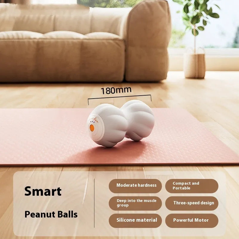 Electric smart peanut massage ball in silicone for fitness recovery and muscle relaxation