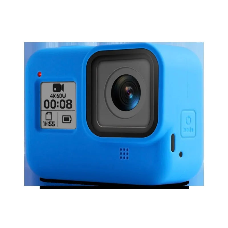 GoPro Hero8 Black silicone protective sleeve with anti-lost carrying strap in blue
