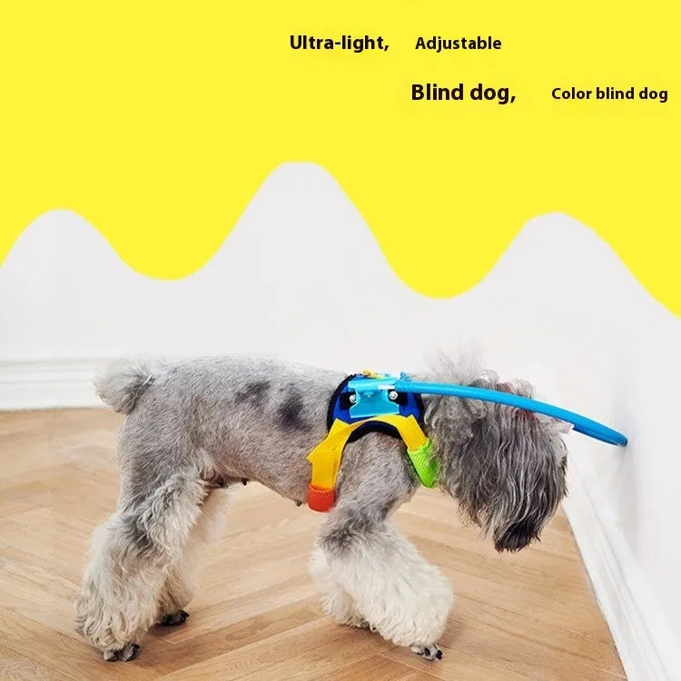 Blue adjustable dog anti-collision safety ring for blind pets in five sizes