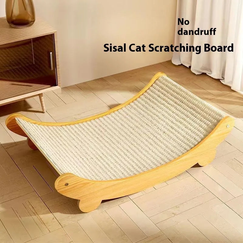Large sisal blanket cat scratch board for cats on a natural background.
